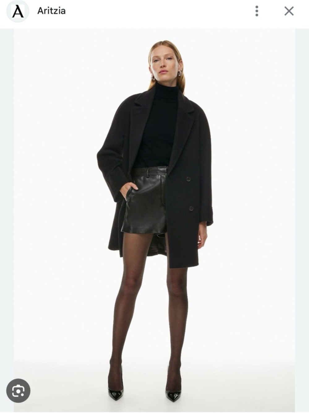 Aritzia The Slouch Coat Mid in Black